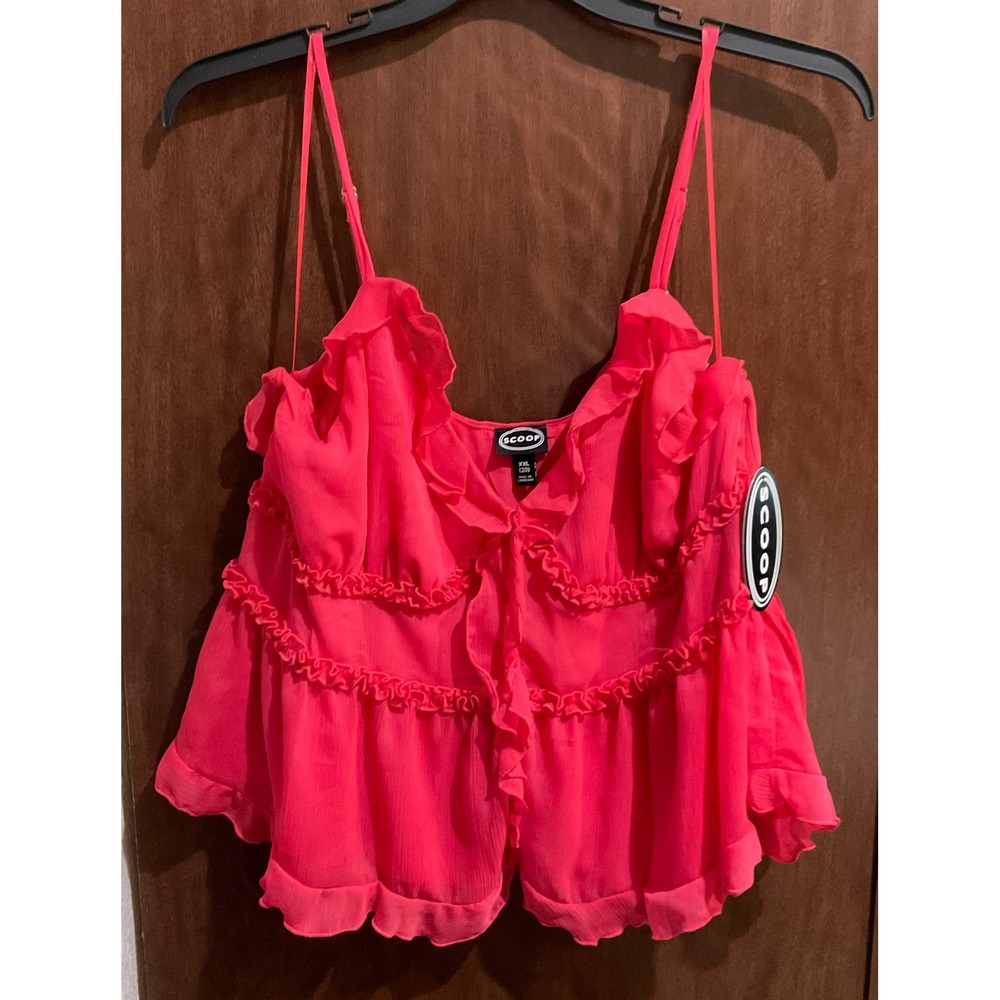 Scoop Women's Ruffle Camisole Tank Top size XXL (C-038)